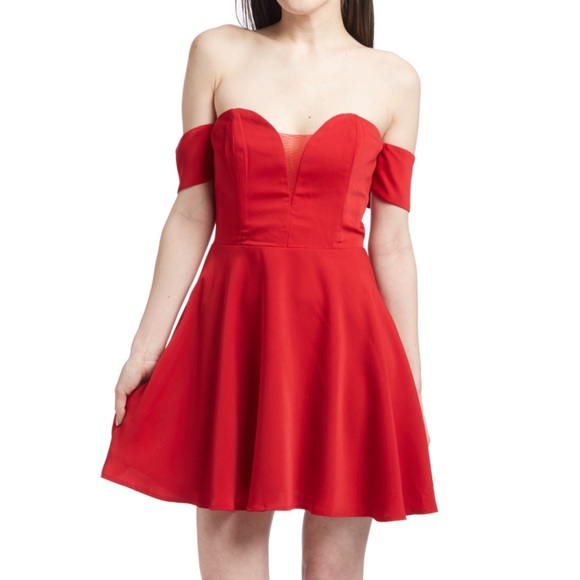 Stylestalker China Doll Off the Shoulder Red Dress Size Small - Picture 1 of 8